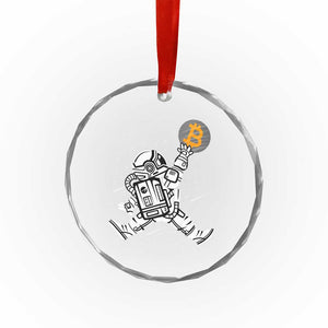 Funny Crypto Investing Crystal Glass Ornament Bitcoin HODL BTC Astronaut Trader TS02 Print Your Wear
