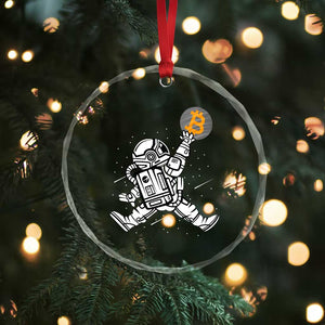 Funny Crypto Investing Crystal Glass Ornament Bitcoin HODL BTC Astronaut Trader TS02 Print Your Wear