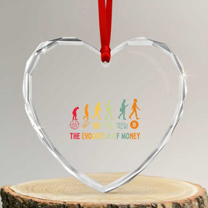 Funny Crypto Investing Heart Crystal Glass Ornament The Evolution Of Money Bitcoin BTC Cryptocurrency TS02 Transparent Glass 3'' Heart Print Your Wear