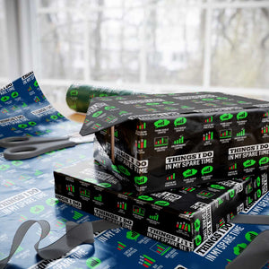 Funny Crypto Investing Wrapping Paper Roll Things I Do In My Spare Time Trading TS02 Black Print Your Wear