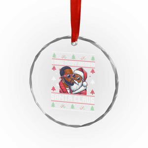 Funny Crystal Glass Ornament Funy Dirty I Saw Diddy Kissing Santa Claus Ugly Xmas Sweater TS10 Print Your Wear