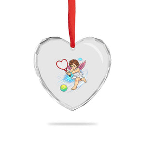 Funny Cupid Tennis Player Heart Crystal Glass Ornament Valentines Day Gift TS12 Print Your Wear
