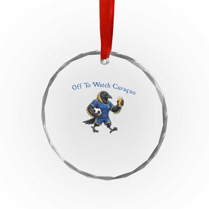 Funny Curacao Bird Soccer Fan Gift Crystal Glass Ornament Off To Watch Curaçao