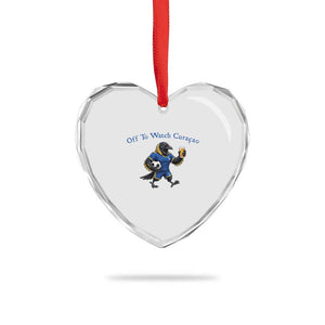 Funny Curacao Bird Soccer Fan Gift Heart Crystal Glass Ornament Off To Watch Curaçao