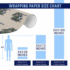 Funny Curaçao Iguana Soccer Fan Wrapping Paper Roll Caribbean Pride Football Graphic