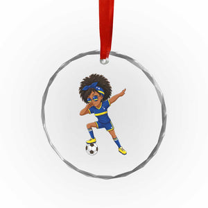 Funny Curacao Soccer Girl Crystal Glass Ornament Dabbing Football Fan Gift