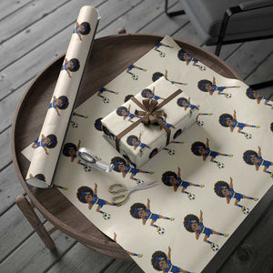 Funny Curacao Soccer Girl Wrapping Paper Roll Dabbing Football Fan Gift