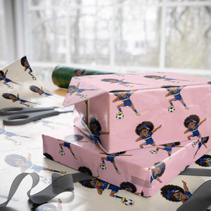Funny Curacao Soccer Girl Wrapping Paper Roll Dabbing Football Fan Gift