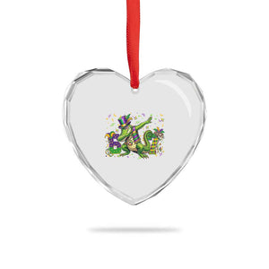 Funny Dabbing Alligator 67 Mardi Gras Six Seven Meme Heart Crystal Glass Ornament TS11 Print Your Wear