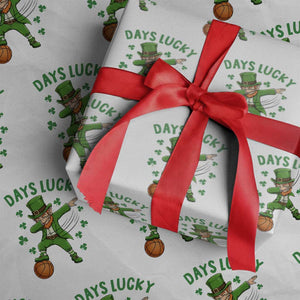 Funny Dabbing Leprechaun St Patricks Day Wrapping Paper Roll Days Lucky TS14 White Print Your Wear