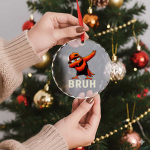 Funny Dabbing Oriole Bird Bruh Crystal Glass Ornament Cool Game Day Sports Fan TS02 Print Your Wear