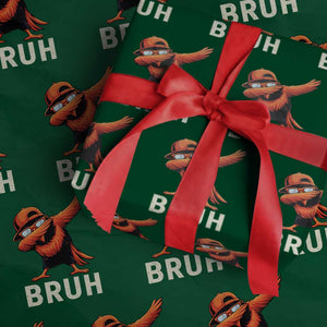 Funny Dabbing Oriole Bird Bruh Wrapping Paper Roll Cool Game Day Sports Fan TS02 Green Print Your Wear