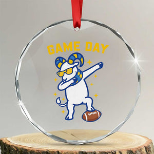 Funny Dabbing Ram Crystal Glass Ornament Los Angeles Sports Fan Gift