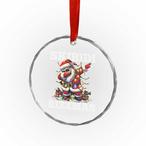 Funny Dabbing Santa Rizz Xmas Crystal Glass Ornament Skibidi Rizzmas Xmas Lights TS02 Print Your Wear