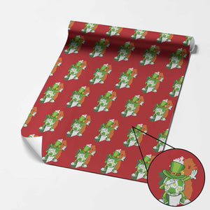 Funny Dabbing Soccer Ball Wrapping Paper Roll St Patricks Day TS12 Red Print Your Wear
