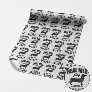 Funny Dachshund Dad Wrapping Paper Roll Real Men Play With Their Wiener Dog Dad Gag Gift TS10 Christmas Plaid Print Your Wear