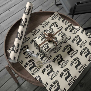 Funny Dachshund Dad Wrapping Paper Roll Real Men Play With Their Wiener Dog Dad Gag Gift TS10 Beige Print Your Wear