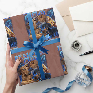Funny Dachshund Dog Dad Wrapping Paper Roll Real Men Play With Their Wiener Funny Offensive TS10 Mocha Print Your Wear