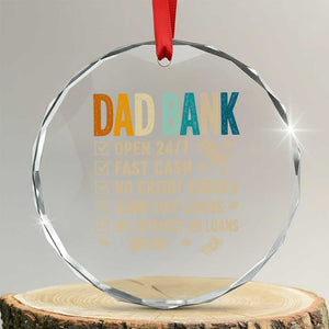 Funny Dad Crystal Glass Ornament Retro Dad Bank Fathers Day TS10 Transparent Glass 3'' Circle Print Your Wear
