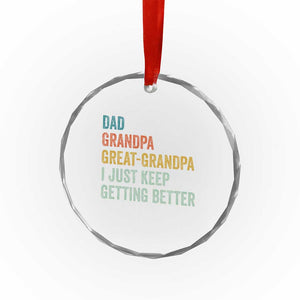 Funny Dad Great Grandpa Crystal Glass Ornament Retro Fathers Day TS10 Print Your Wear