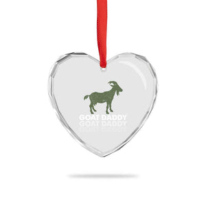 Funny Dad Heart Crystal Glass Ornament Funny Goat Daddy Fathers Day Presents For Goat Lovers TS10 Print Your Wear