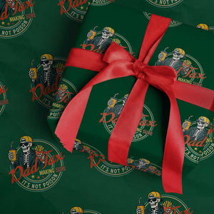 Funny Dad Tax Skeleton Wrapping Paper Roll Making Sure Its Not Poison Retro Food Humor Fathers Day Gift TS02 Green Print Your Wear