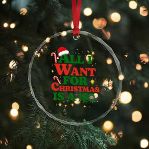 Funny Dart Player Crystal Glass Ornament All I Want For Christmas Is A 180 TS12 Print Your Wear