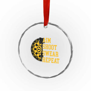 Funny Darts Retro Vintage Crystal Glass Ornament Aim Shoot Swear Repeat Dartist Gift TS12 Print Your Wear