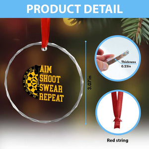 Funny Darts Retro Vintage Crystal Glass Ornament Aim Shoot Swear Repeat Dartist Gift TS12 Print Your Wear