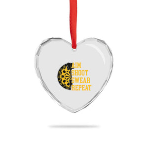 Funny Darts Retro Vintage Heart Crystal Glass Ornament Aim Shoot Swear Repeat Dartist Gift TS12 Print Your Wear