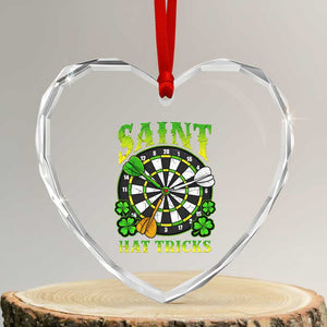 Funny Darts St Patricks Day Gift Heart Crystal Glass Ornament Saint Hat Tricks TS12 Transparent Glass 3'' Heart Print Your Wear