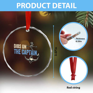 Funny Dibs On The Captain Crystal Glass Ornament Boating Boat Lover Anchor TS11 Print Your Wear