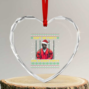 Funny Diddy Ain't No Party Like A Diddy Party Xmas Heart Crystal Glass Ornament TS11 Transparent Glass 3'' Heart Print Your Wear