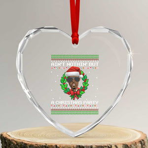 Funny Diddy Ain't Nothin' But A Xmas Party Heart Crystal Glass Ornament TS11 Transparent Glass 3'' Heart Print Your Wear