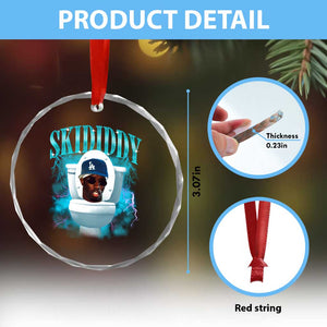 Funny Diddy Crystal Glass Ornament Diddy Skibidi Toilet Bootleg Meme TS10 Print Your Wear