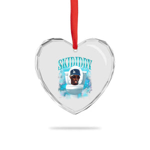 Funny Diddy Heart Crystal Glass Ornament Diddy Skibidi Toilet Bootleg Meme TS10 Print Your Wear