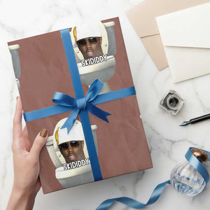 Funny Diddy Wrapping Paper Roll Diddy Skibidi Toilet Meme TS10 Mocha Print Your Wear