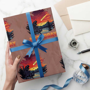 Funny Dinosaur Baseball Meteorite Wrapping Paper Roll Not Today
