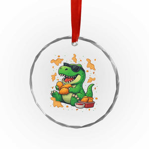 Funny Dinosaur Eating Chicken Nuggets Crystal Glass Ornament Food Lover Gift TS12 Print Your Wear