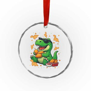 Funny Dinosaur Eating Chicken Nuggets Crystal Glass Ornament Food Lover Gift TS12 Print Your Wear