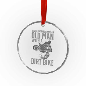 Funny Dirt Bike Motocross Crystal Glass Ornament Never Underestimate An Old Man With A Dirt Bike Motocross TS14 Print Your Wear