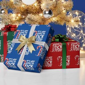Funny Dirty Christmas Wrapping Paper Roll It's Not Going To Lick Itself Adult Humor Cringe Candy Cane TS10 Print Your Wear