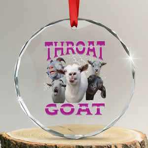 Funny Dirty Humor Crystal Glass Ornament Throat Goat TS12 Transparent Glass 3'' Circle Print Your Wear