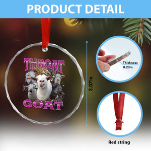 Funny Dirty Humor Crystal Glass Ornament Throat Goat TS12 Print Your Wear