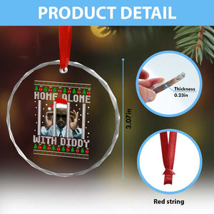 Funny Dirty Santa Diddy Xmas Crystal Glass Ornament Home Alone With Diddy TS11 Print Your Wear