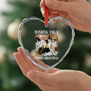 Funny Dirty Santa Diddy Xmas Heart Crystal Glass Ornament Wishing You A White Xmas Santa Hat TS11 Print Your Wear