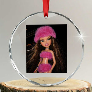 Funny Disgusting Doll Face Meme Crystal Glass Ornament Expression Hilarious Sarcastic TS10 Transparent Glass 3'' Circle Print Your Wear