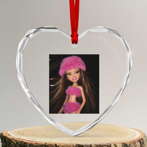 Funny Disgusting Doll Face Meme Heart Crystal Glass Ornament Expression Hilarious Sarcastic TS10 Transparent Glass 3'' Heart Print Your Wear