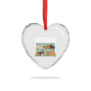 Funny Dog Lover Heart Crystal Glass Ornament My Medicine For Happiness Called Cats Everyday TS10 Print Your Wear