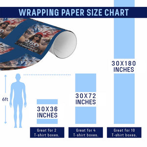 Funny Doll Face Meme 4th Of July Wrapping Paper Roll USA Freedom Jet Fighter Graphic